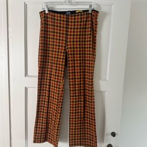 Anthropologie Maeve Yellow and Red Checkered Pants